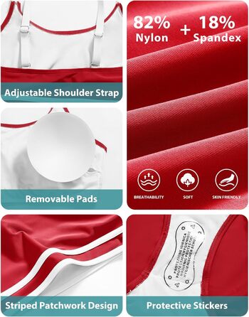 Бікіні Tuopuda для жінок: комплект з високою талією, шорти та топ з пуш-ап, спортивний двочастинний купальник, багряний колір, розмір M