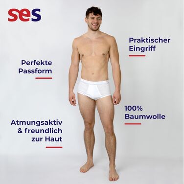 Чоловічі труси SES Feinripp, 5 шт. в упаковці, бавовна 100%, розмір S-4XL, білі