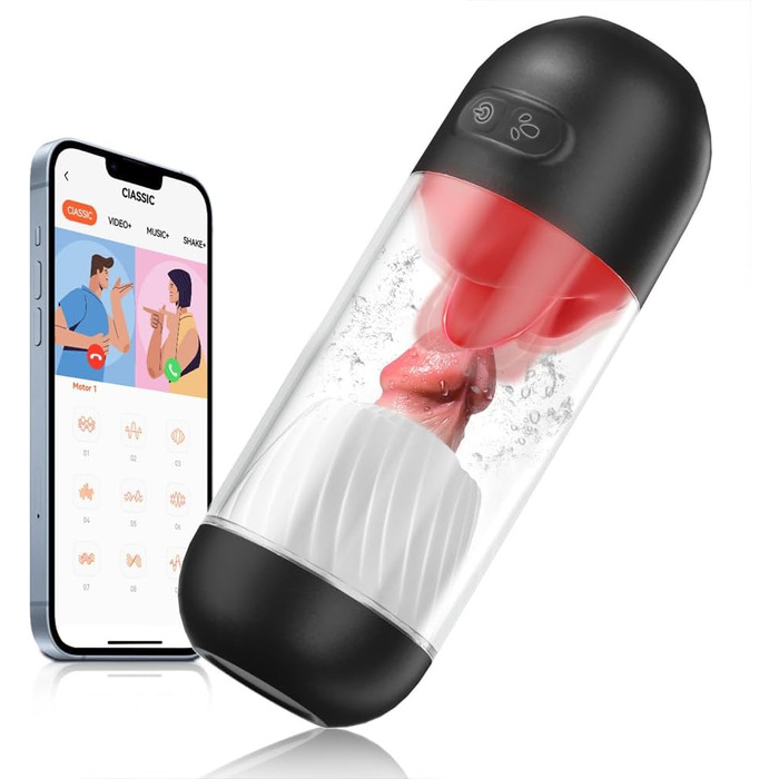 Вібратор для чоловіків Jpscor - стимулятор головки з 9 вібраціями та 360° функцією лизання, пеніс-насос, тренажер для чоловіків