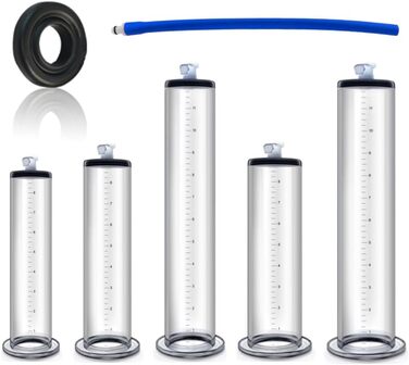 Прозоре трубкове з'єднання NAIXBTY для пеніс-помп з шкалою. Заміна для збільшення пеніса, покращення ерекції. Аксесуар для чоловічих інтим-іграшок (9 * 1.75inch)