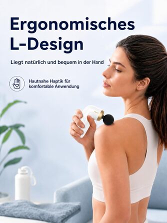 Міні-перкусійний масажер HEYCHY A1 Super Mini Massagepistole, 4 силіконові насадки, білий