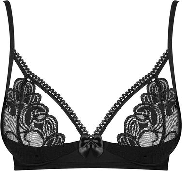 Сексуальний бюстгальтер з шкіри та латексу для жінок Obsessive - Еротична білизна для дорослих, S-M, Multicolor