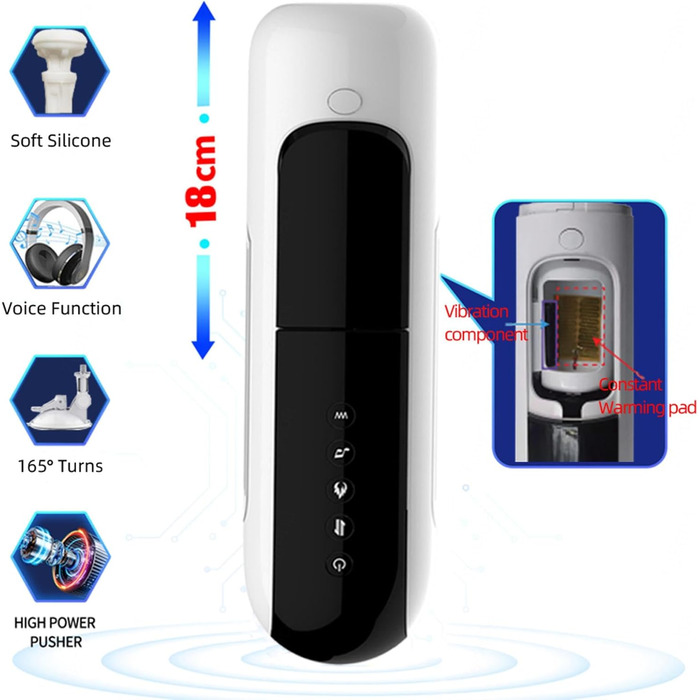 Електричний мастурбатор для чоловіків з 10 телескопічними та 10 вібраційними режимами - секс-іграшки для чоловіків