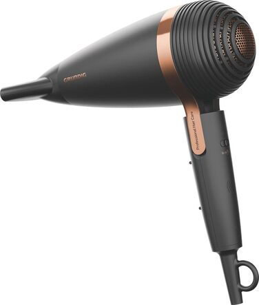 Фен для волосся Grundig HD 8080 2300W з іонною функцією, керамічним покриттям та Smart Sensor, професійний AC-двигун, чорний/розове золото