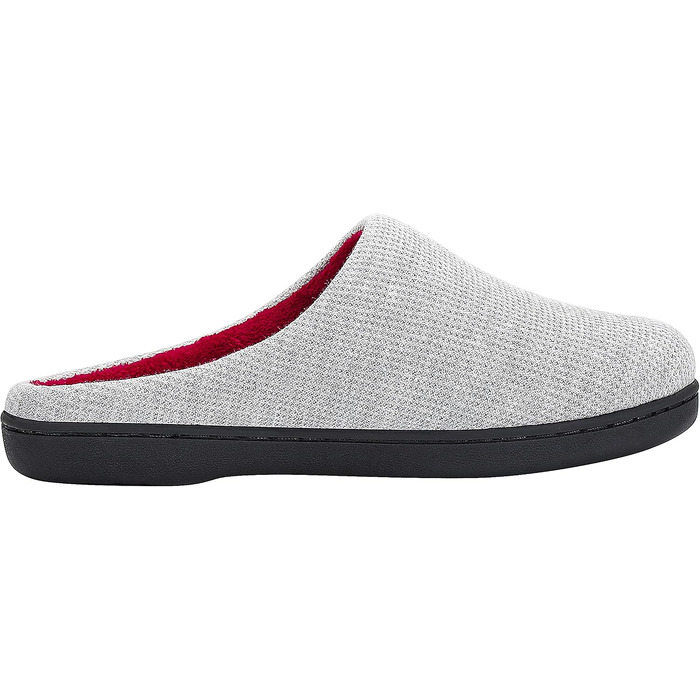 Зимові теплі капці Mishansha унісекс з ефектом пам'яті (Memory Foam) для дому та вулиці, світло-сірий/червоний, розмір 40/41 EU