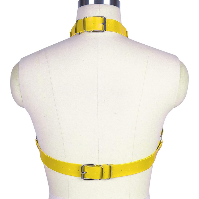 PETMHS Корсет з шкіри для жінок, повне покриття, шкіряний пояс, стиль панк готика (помаранчевий, жовтий)