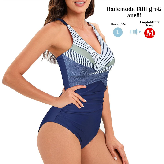 Спортивний купальник для жінок: одноцільний, з високою талією, push-up, синій (40)