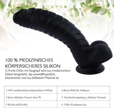 Реалістичний жіночий дилда G-Punkt 22см, MOCOYA з потужним присоском, чорний | Іграшки для дорослих