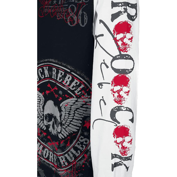 Чоловіча сорочка Rock Rebel з рок-принтом XXL чорно-біла