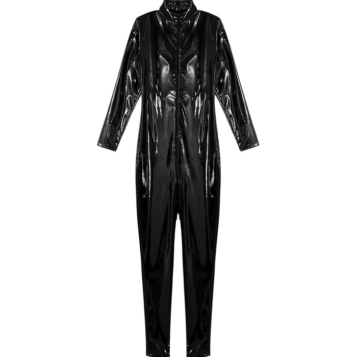 Комбінезон жіночий з довгим рукавом та стійким коміром, чорний, GRRKDFQ