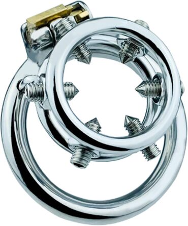 Сталевий кільцевий роздільник яєчок (Doul) з шипами для чоловіків. Кольце для яєчок, розтягувач яєчок, CBT, Бондеж, інтимні іграшки. Діаметр 45 мм