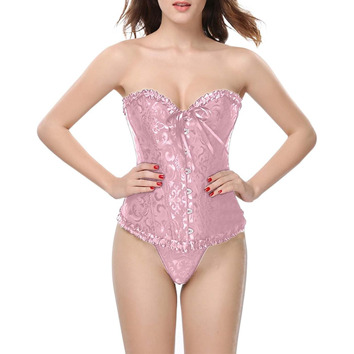 Корсет бюстгальтер готичний бурлеск: чорний рожевий корсет для жінок, бюстгальтер-корсет, талія, повний об'єм