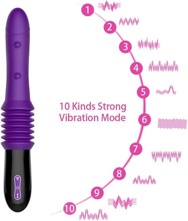 Автоматичний мастурбатор-пістолет з 10 режимами вібрації, телескопічною функцією, реалістичним заходом. Іграшка для дорослих для жінок, фіолетовий