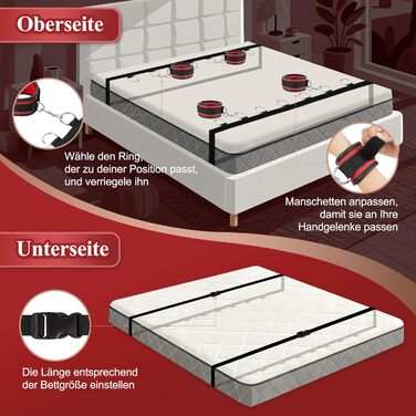 Набір для БДСМ-зв'язування: 12 предметів для еротичних ігор для пар. Включає наручники, кайдани для ніг, ошейник, пов'язку на очі, кліпси для сосків, м'ячик-знеболювач, хрестовину. Підходить для початківців, чоловіків та жінок. Червоний колір.