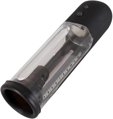 Автоматичний пеніс-насос Rebel - автоматичний пристрій для ерекції, регульований вакуумний тиск, функція зливу, шкала вимірювання, прозорий/чорний колір