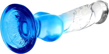 Анальний дildo Difemstoy з сильним присоском, стимулятор G-точки, іграшки для дорослих для жінок, чоловіків, пар (S, блакитно-прозорий)