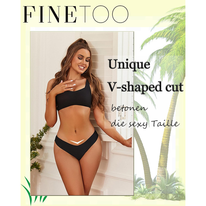 Набір трусиків FINETOO з 6 шт. - безшовні, мереживні, з низькою талією, S-XL