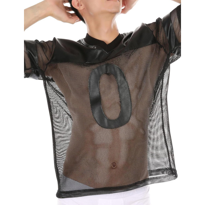 Чоловіча футболка AIEOE з сітчастою вставкою, спортивна, коротка, сітка, сексуальна, топ - S