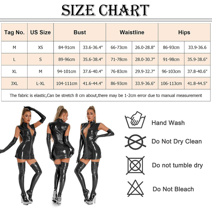 Боді з еластичної шкіри FEOYA для жінок: сексуальний боді з еластичної шкіри, ідеальний для вечірок, клубів та танців. Чорний колір, розмір XL
