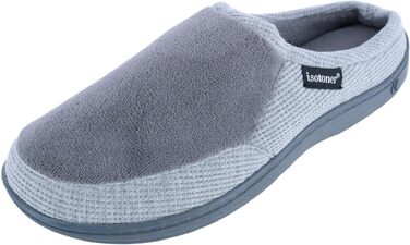 Чоловічі домашні капці Isotoner Travis Slip-on з мікрофротте та вафельної тканини, колір сірий (Asche), розмір 46.5/48 EU