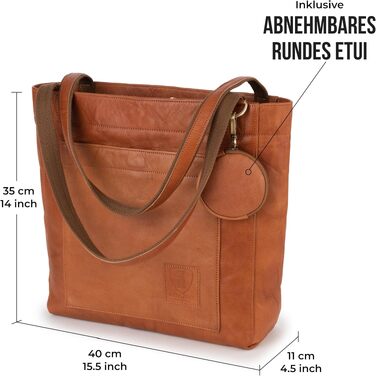 Жіноча шкіряна сумка-шопер Berliner Bags Vintage Seville, коричнева сумка з ручками