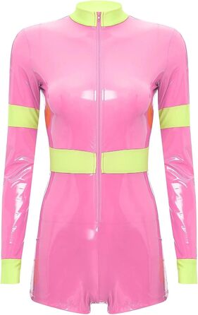 Костюм для косплею GRRKDFQ Erotiek: жіночий, рожевий, комбінезон з блискавкою, 3XL