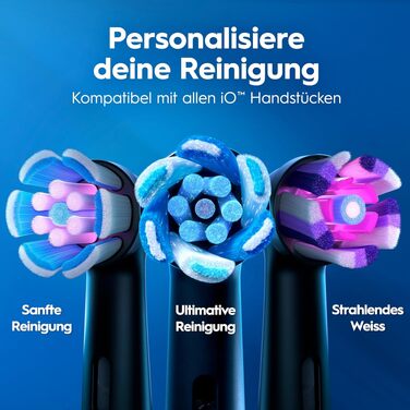 Електрична зубна щітка Oral-B iO Series 3 Matt Black: 3 режими чищення, набір з 4 насадок та чорним дорожнім футляром