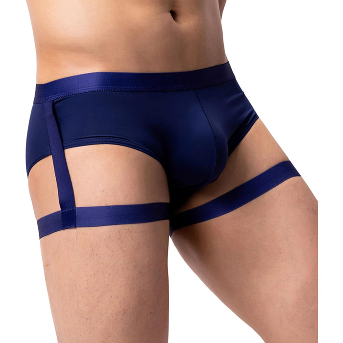 Чоловіча трусика YUFEIDA: Сексуальні сліпи, танга, стрінги для спорту та фітнесу (4 шт. - блакитний/темно-сірий/синій/чорний) L