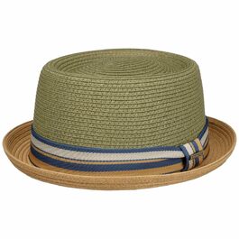 Солом'яний капелюх Stetson Icano Pork Pie з UV-захистом 40 ПФФ, унісекс, весна-літо, колір хакі, розмір XL