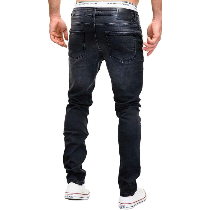 Чоловічі джинси MERISH Slim Fit з ефектом Stretch, дизайнерські денімові штани, чорні, модель 9148-2100 (34W / 32L)