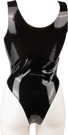 Корсет з латексу Rubberfashion для жінок, чорний, 0.4 мм, XL (відкритий крок, низька талія)