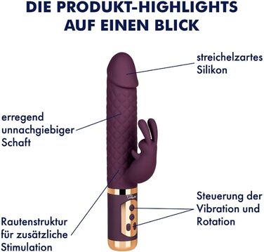 Перлинний вібратор EIS з ромбовим візерунком | Водонепроникний (IPX7) та перезаряджуваний секс-іграшка | 7 програм вібрації та 5 рівнів ротації | Зі шкірно-дружнього силікону | 23,5 см