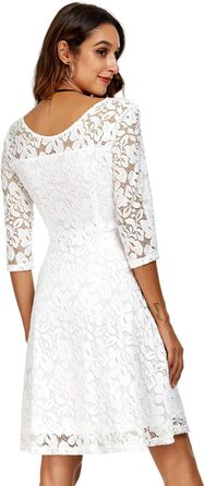 Сукня Atnlewhi жіноча вінтажна з мереживом, квітковий дизайн, без бретелек, елегантна, трапецієподібна, міні, для вечірки, коктейлю, весілля, білий, розмір M