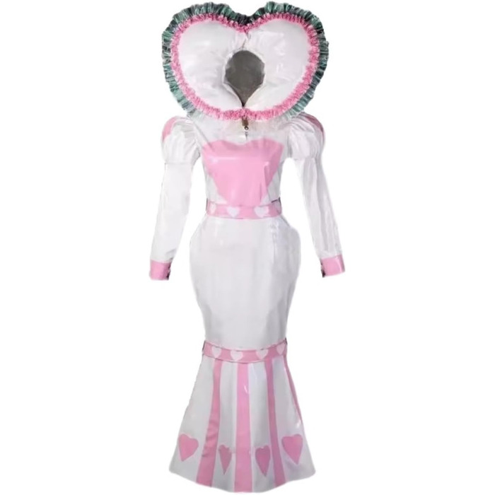 Роба з ПВХ для косплею, роба горничної з замком, роба для косплею для чоловіків та жінок, рожевий колір, DDINGHOONQPODFR