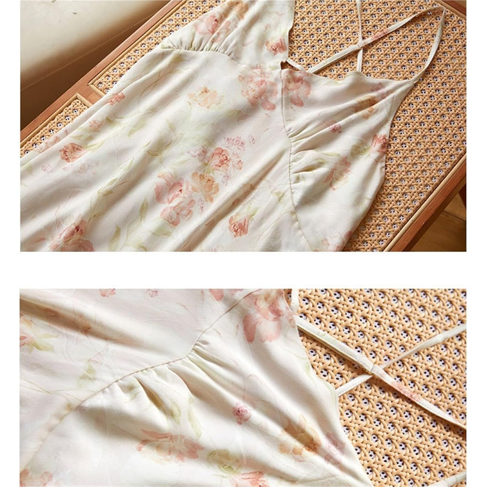 Нічна сорочка для жінок PBHGMGEBLV - сексуальна піжама з відкритим верхом та шлейками, біла, розмір M (52.5~60кг)