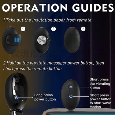 Вібратор для чоловіків PINTLE з дистанційним керуванням, масажер простати, анальний плагін з 10 режимами вібрації та функцією удару