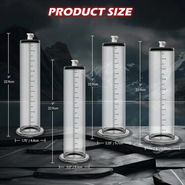 Набір пеніс-помп Kuaecr з 4 розмірів з силіконовим з'єднувачем, ручна вакуумна помпа для чоловіків, збільшення статевого члена, покращення ерекції, допомога при імпотенції