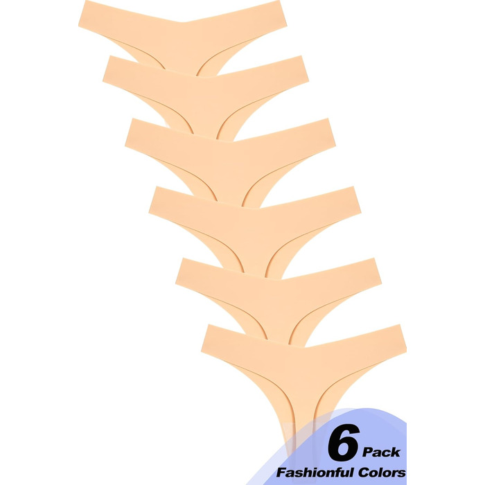Сліпек для жінок ALL OF SHE, безшовні труси, танга, 6 шт. (L, F-nude)