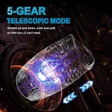 Електричний мастурбатор ChicLSQ з 5 телескопічними секціями, 360° обертанням, 10 вібраціями та функцією 3D-вакуумної стимуляції. З цифровим дисплеєм