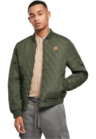 Чоловіча стібана куртка Urban Classics Diamond Quilt Jacket, оливкова, розмір 3XL
