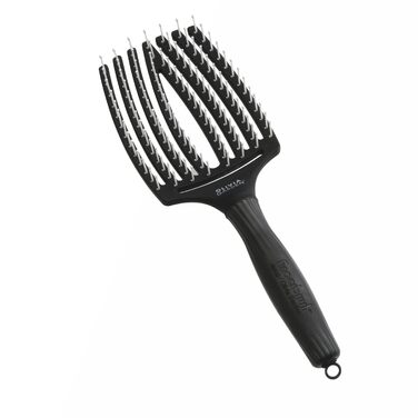 Щітка для волосся Olivia Garden Fingerbrush Care Iconic з нейлоновими щетинами для розплутування та стайлінгу, чорна, Large