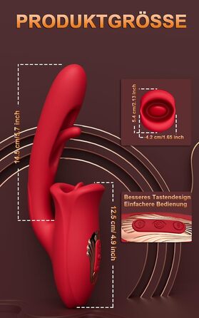 Вібратор для жінок G-Spot з 10 режимами стимуляції язичком, клітором та анального отвору - секс-іграшка для пар (RF14RD)