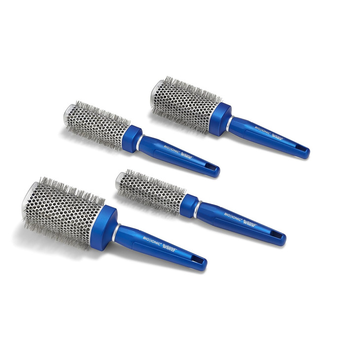 Кругла щітка для волосся Bio Ionic BlueWave X-Large NanoIonic — кондиціонуюча з гофрованим ворсом та ергономічною ручкою