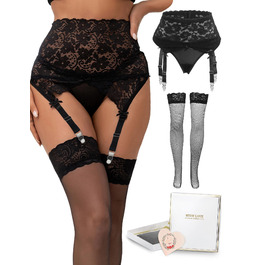 колір: 2 шт. - чорні гетри + мереживні панчохи в коробці