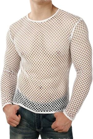 Чоловіча прозора футболка з сітки, сексуальний дизайн, для вечірок та клубів