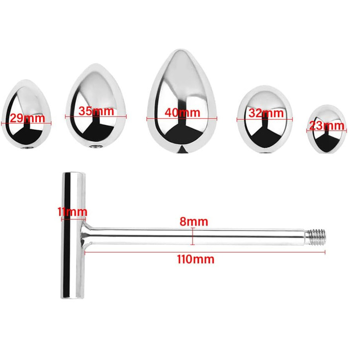 Анальний масажер Jinqian з нержавіючої сталі (5 кульок) - стимулятор G-точки, для жінок та чоловіків
