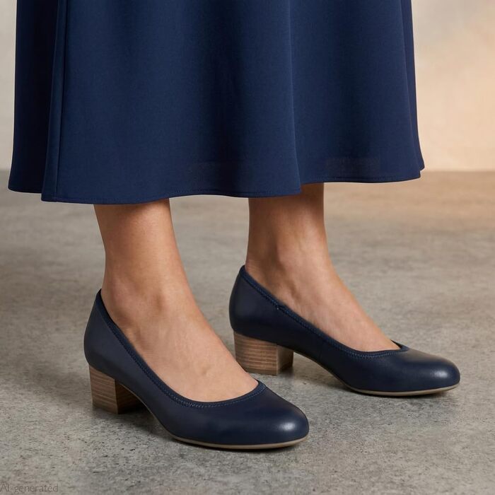 Жіночі туфлі Jana Pumps із синтетичних матеріалів, повнота H, темно-сині (40 EU)