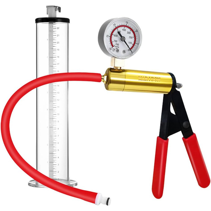 Vakuumна помпа для збільшення статевого члена з манометром, чоловіча іграшка для дорослих, помпа для статевого члена, вакуумна помпа, розширювач, для мастурбації, доросла іграшка, 23*3,9 см