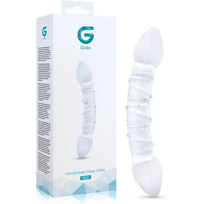 Дільдо Gildo з подвійним склом для G-точки/простати, прозорий №31