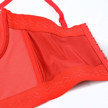 Топ-корсет ELLACCI PU Leder з Push Up для жінок, готичний стиль, чорний/червоний, XL